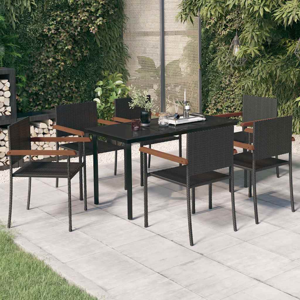vidaXL 3-delige Tuinset zwart