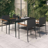 vidaXL 3-delige Tuinset zwart