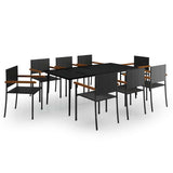 vidaXL 3-delige Tuinset zwart
