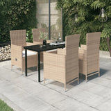 vidaXL 3-delige Tuinset met kussens zwart