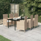 vidaXL 3-delige Tuinset met kussens zwart