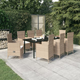 vidaXL 3-delige Tuinset met kussens zwart