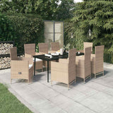 vidaXL 3-delige Tuinset met kussens zwart