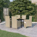 vidaXL 7-Piece Garden Dining Set with Cushions Black