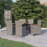 vidaXL 7-delige Tuinset met kussens zwart