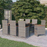 vidaXL 7-delige Tuinset met kussens zwart