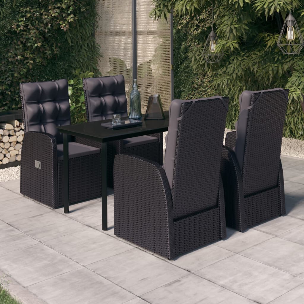 vidaXL 3-delige Tuinset met kussens grijs