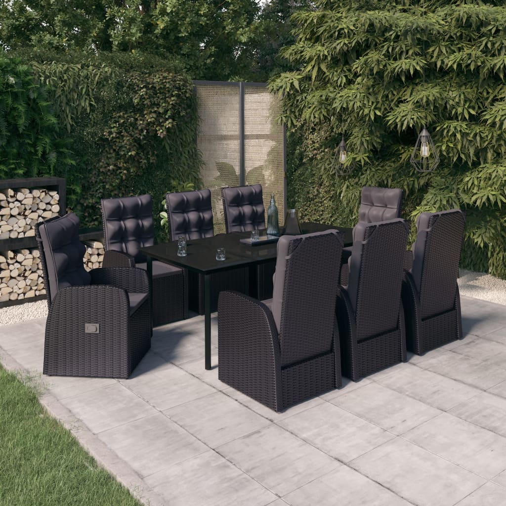 vidaXL 3-delige Tuinset met kussens grijs