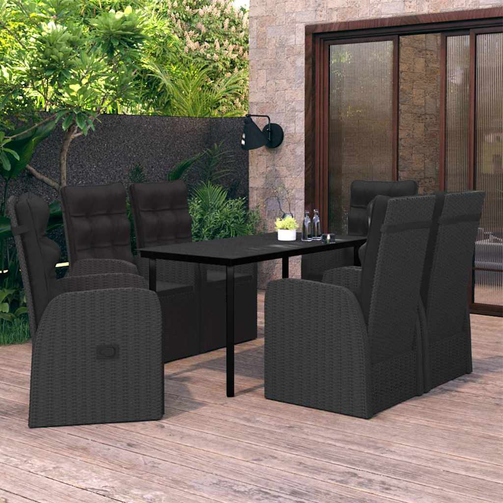 vidaXL 7-delige Tuinset met kussens grijs