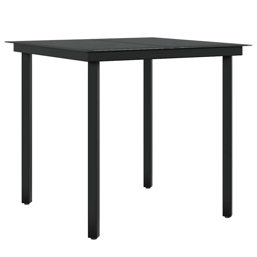 vidaXL 3-delige Tuinset met kussens zwart