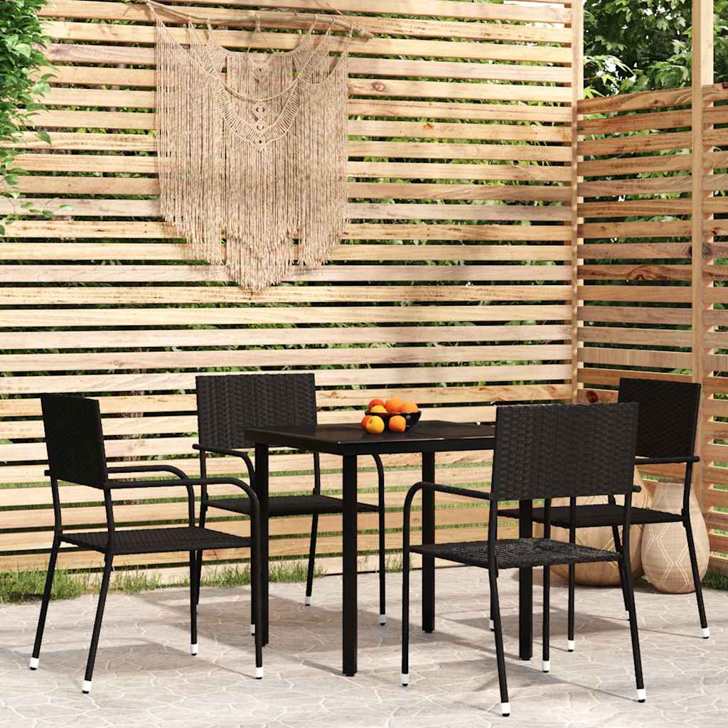 vidaXL 3-delige Tuinset zwart