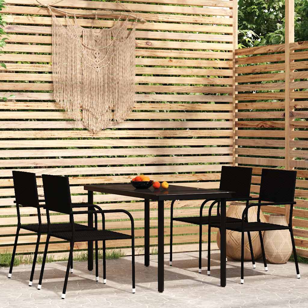 vidaXL 3-delige Tuinset zwart