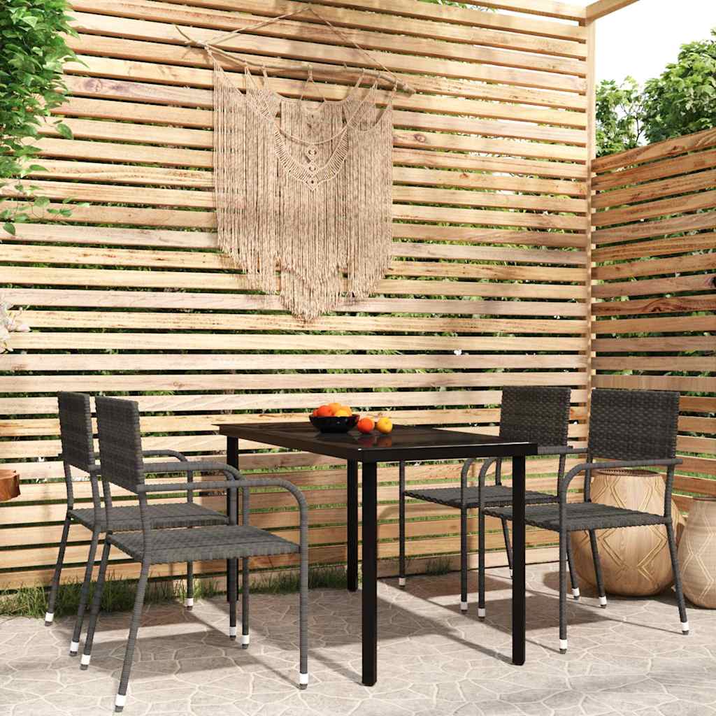 vidaXL 3-delige Tuinset zwart