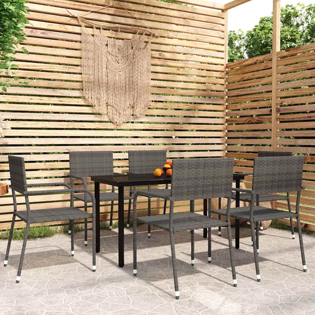 vidaXL 3-delige Tuinset zwart