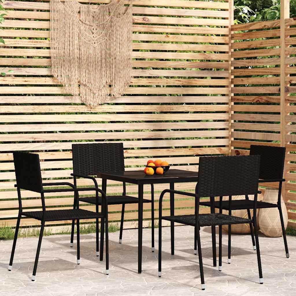 vidaXL 3-delige Tuinset zwart
