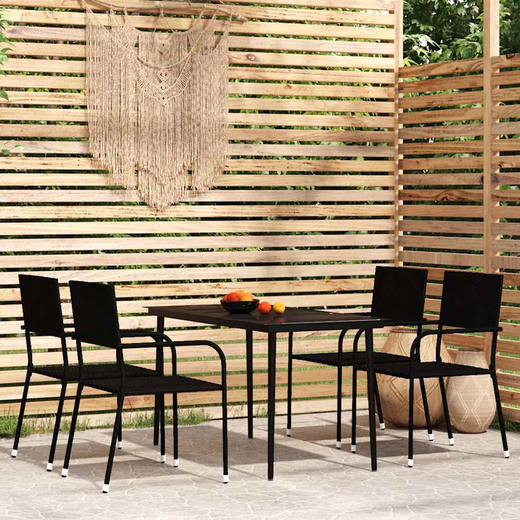 vidaXL 3-delige Tuinset zwart