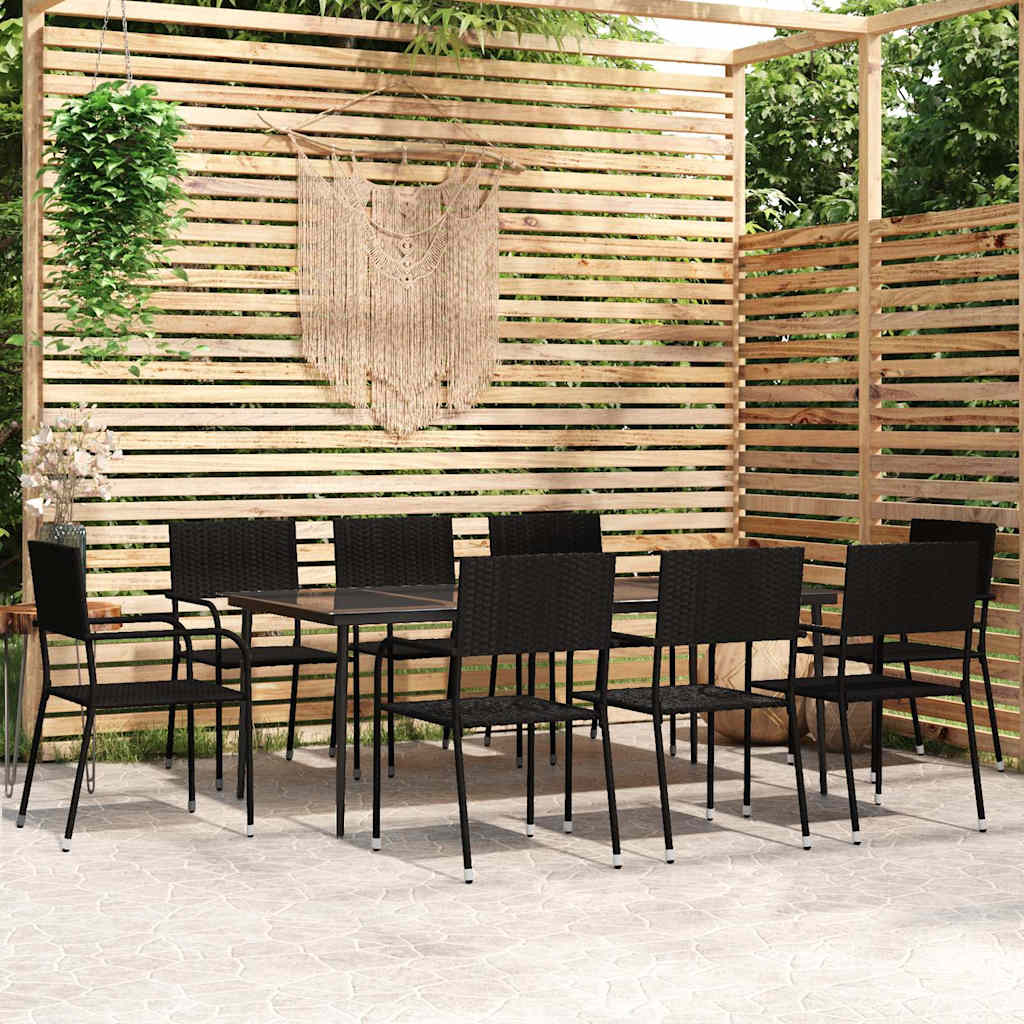 vidaXL 3-delige Tuinset zwart