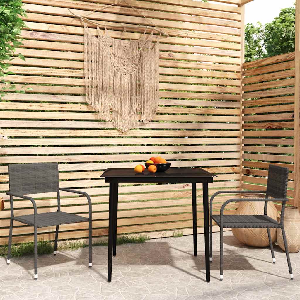 vidaXL 3-delige Tuinset zwart