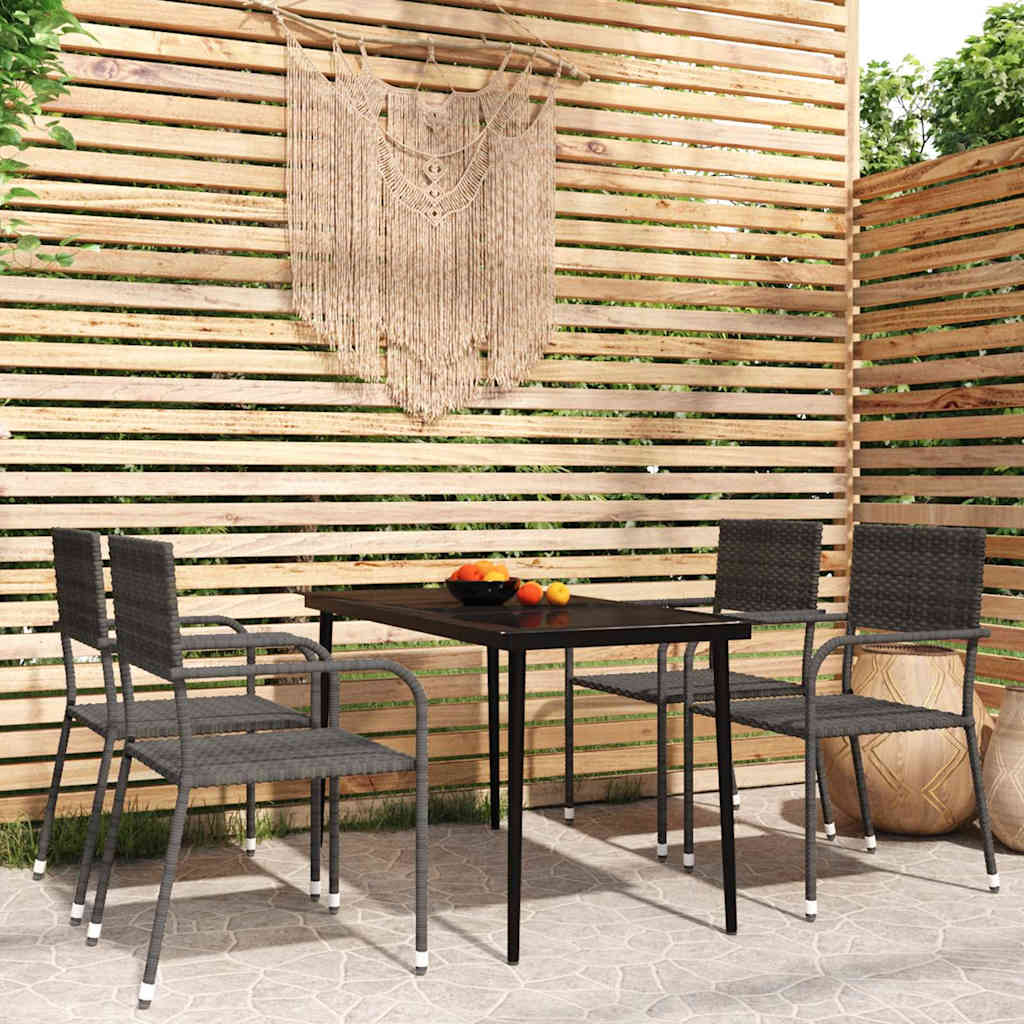 vidaXL 3-delige Tuinset zwart