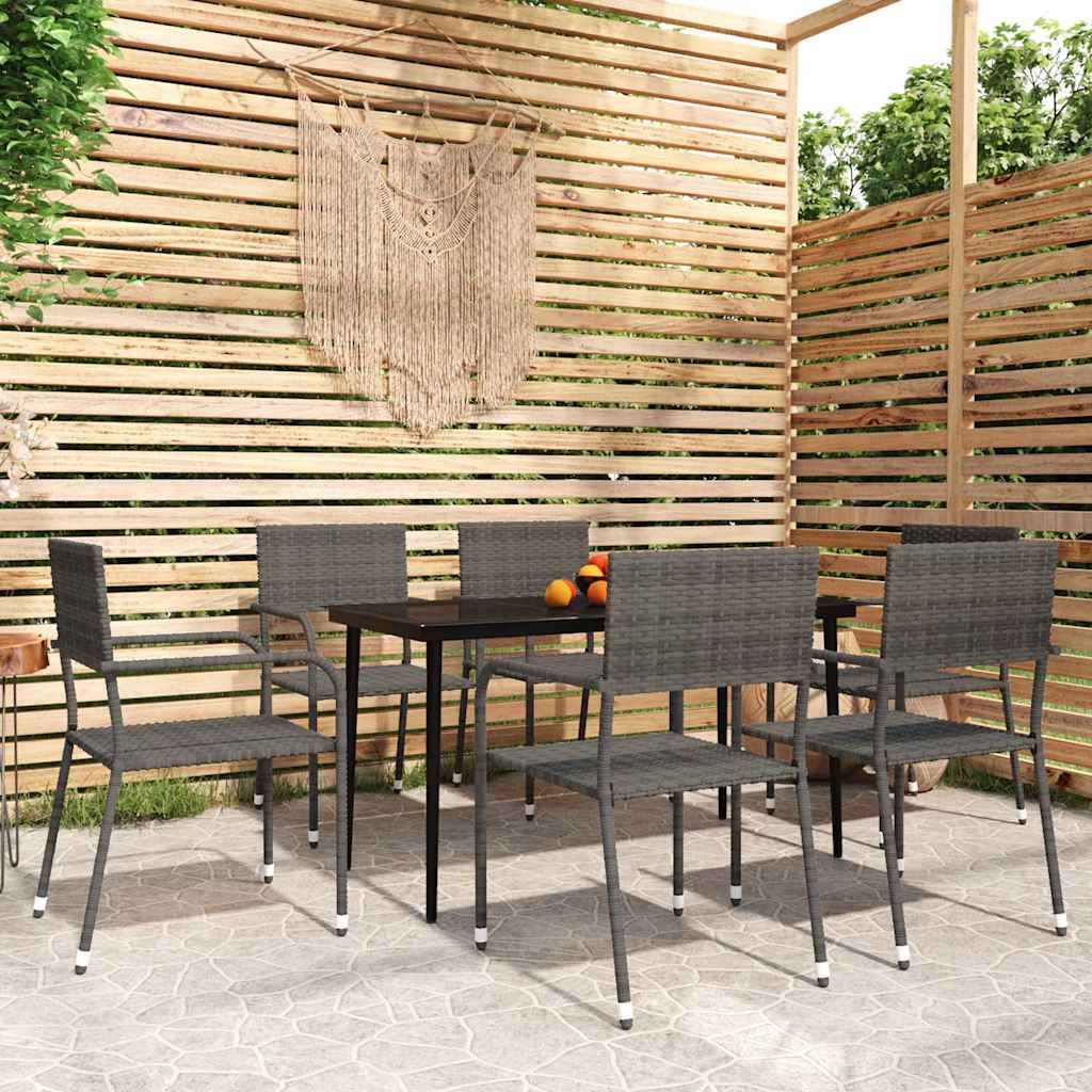 vidaXL 3-delige Tuinset zwart