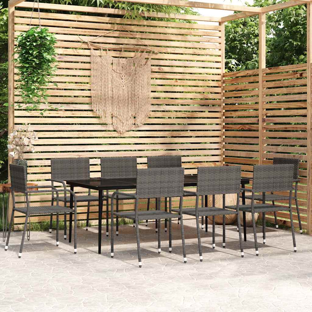vidaXL 3-delige Tuinset zwart