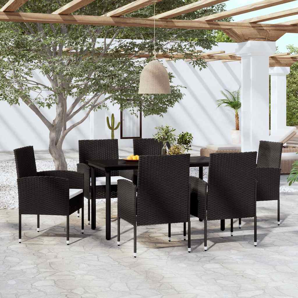 vidaXL 3-delige Tuinset zwart