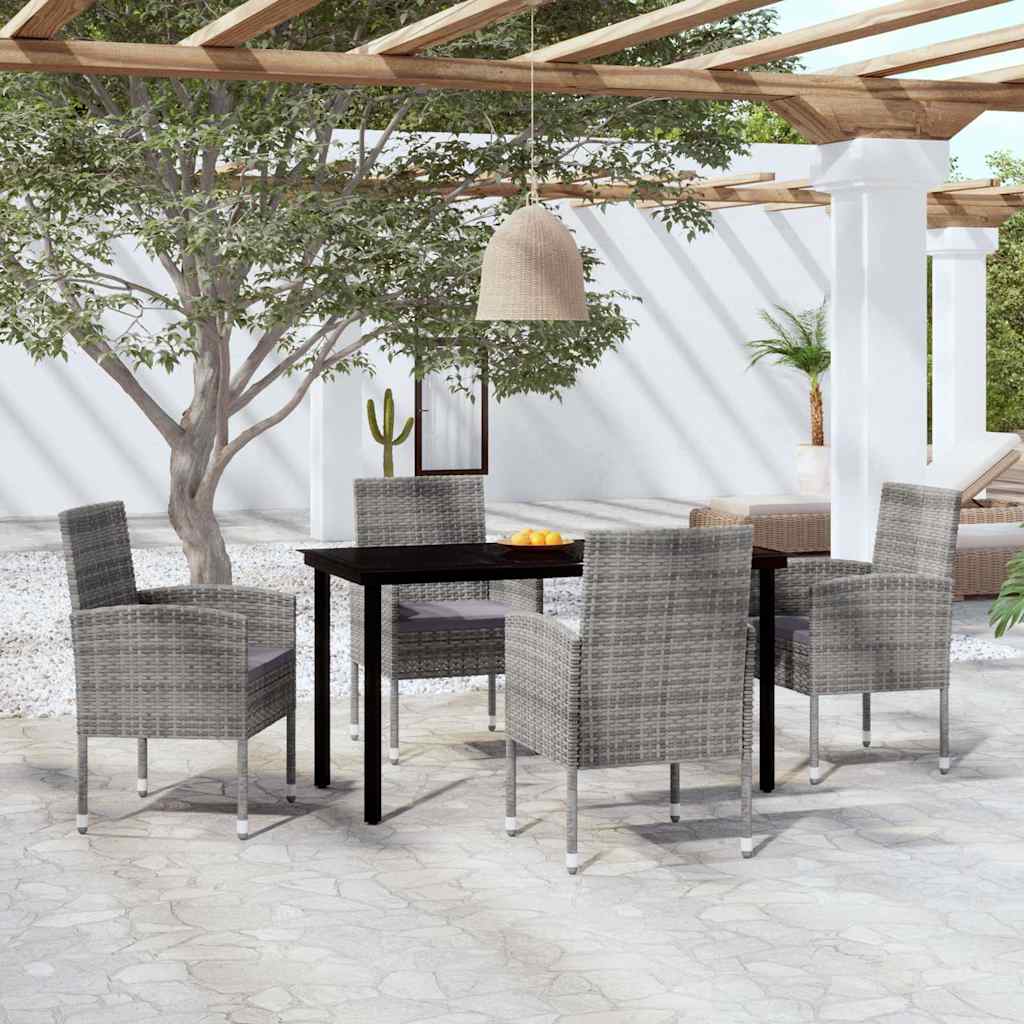 vidaXL 3-delige Tuinset zwart