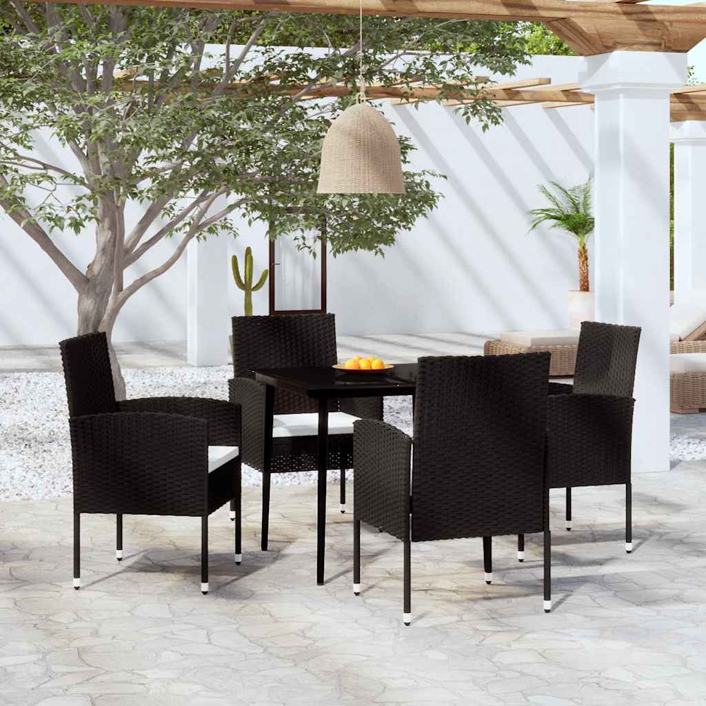 vidaXL 3-delige Tuinset zwart