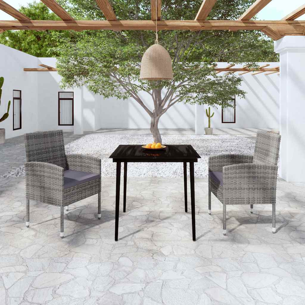 vidaXL 3-delige Tuinset zwart
