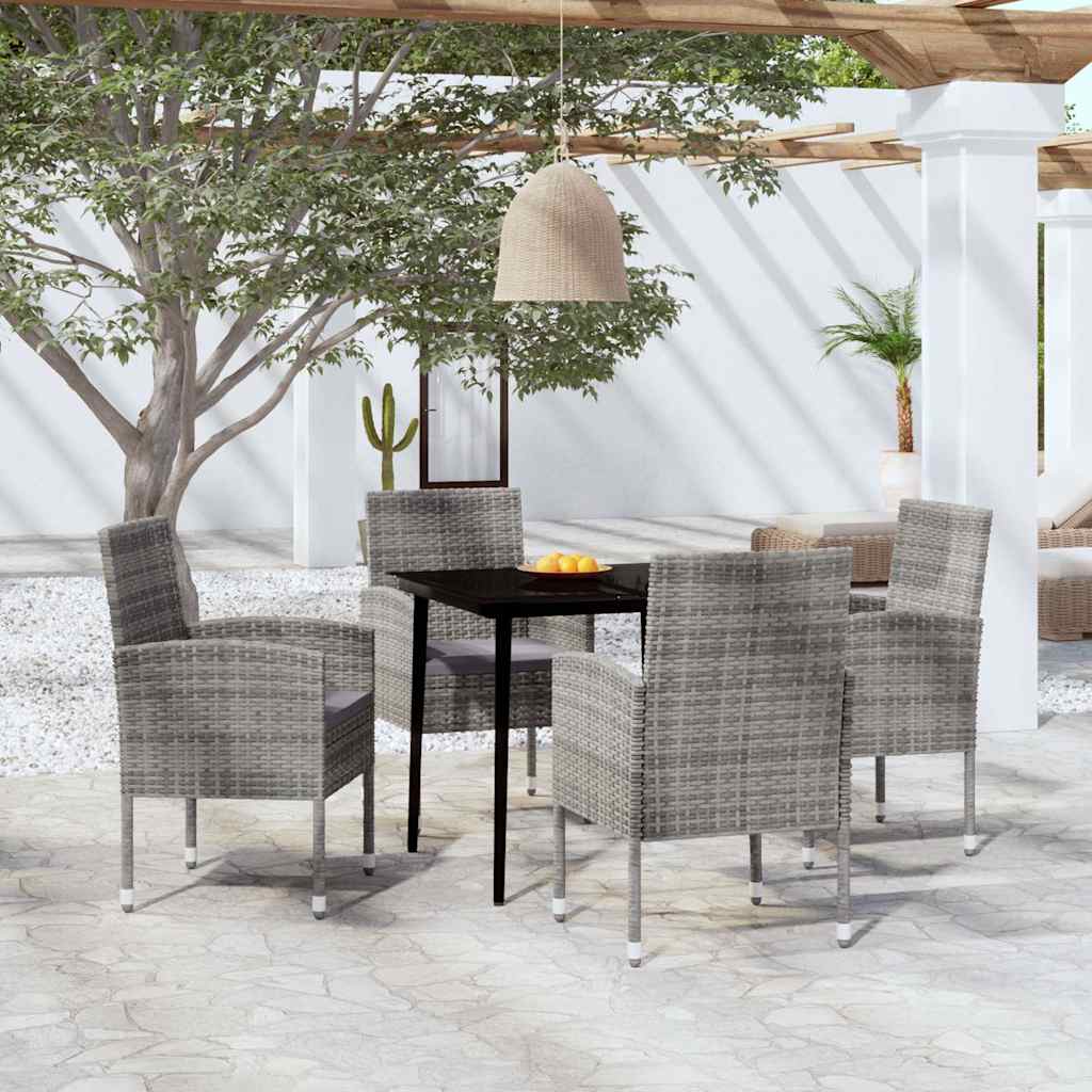 vidaXL 3-delige Tuinset zwart