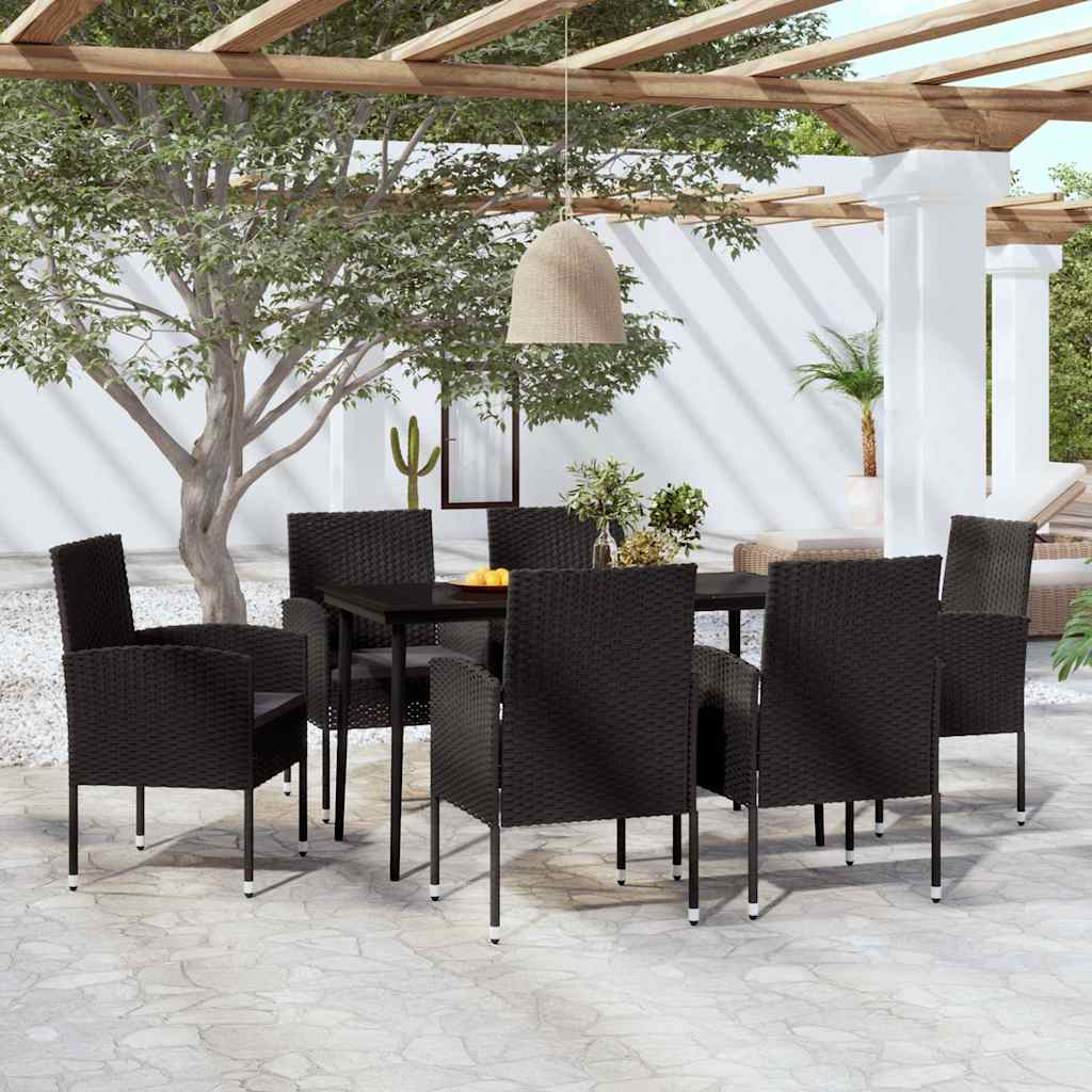 vidaXL 3-delige Tuinset zwart