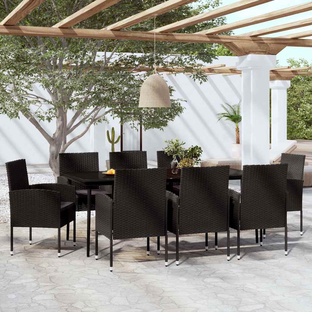 vidaXL 3-delige Tuinset zwart
