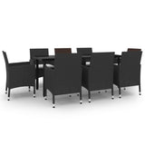 vidaXL 3-delige Tuinset met kussens poly rattan en glas