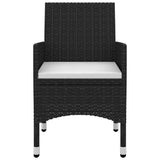vidaXL 3-delige Tuinset met kussens poly rattan en glas