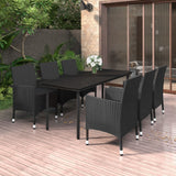 vidaXL 3-delige Tuinset met kussens poly rattan en glas