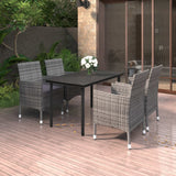 vidaXL 3-delige Tuinset met kussens poly rattan en glas