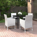 vidaXL 3-delige Tuinset met kussens poly rattan en glas