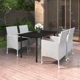 vidaXL 3-delige Tuinset met kussens poly rattan en glas