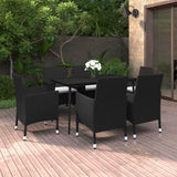 vidaXL 3-delige Tuinset met kussens poly rattan en glas
