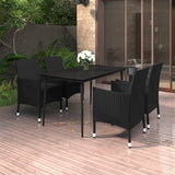 vidaXL 3-delige Tuinset met kussens poly rattan en glas