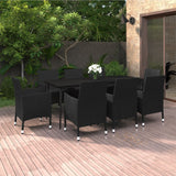 vidaXL 3-delige Tuinset met kussens poly rattan en glas