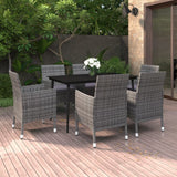 vidaXL 3-delige Tuinset met kussens poly rattan en glas