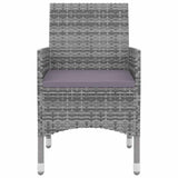 vidaXL 3-delige Tuinset met kussens poly rattan en glas