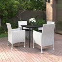 vidaXL 3-delige Tuinset met kussens poly rattan en glas