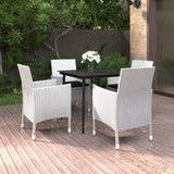vidaXL 3-delige Tuinset met kussens poly rattan en glas