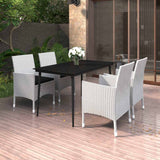 vidaXL 3-delige Tuinset met kussens poly rattan en glas