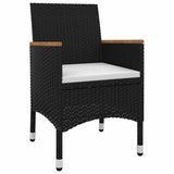vidaXL 3-Piece Garden Lounge Set with Cushions Poly Rattan and Glass