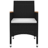 vidaXL 3-delige Tuinset met kussens poly rattan en glas