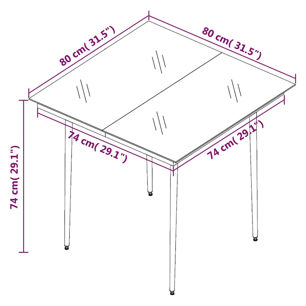 vidaXL 3-delige Tuinset met kussens poly rattan en glas