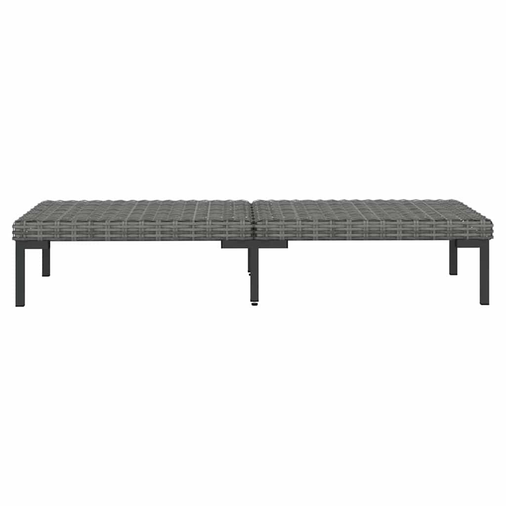 vidaXL 5-delige Loungeset met kussens poly rattan donkergrijs